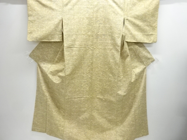 JAPANESE KIMONO / ANTIQUE KIMONO / SILK / TSUMUGI / WOVEN ABSTRACT PATTERN